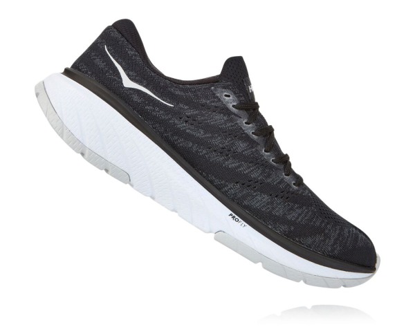 Hoka One One Cavu 3 Mens UK - Black / White Running Shoes - JHKSA6854